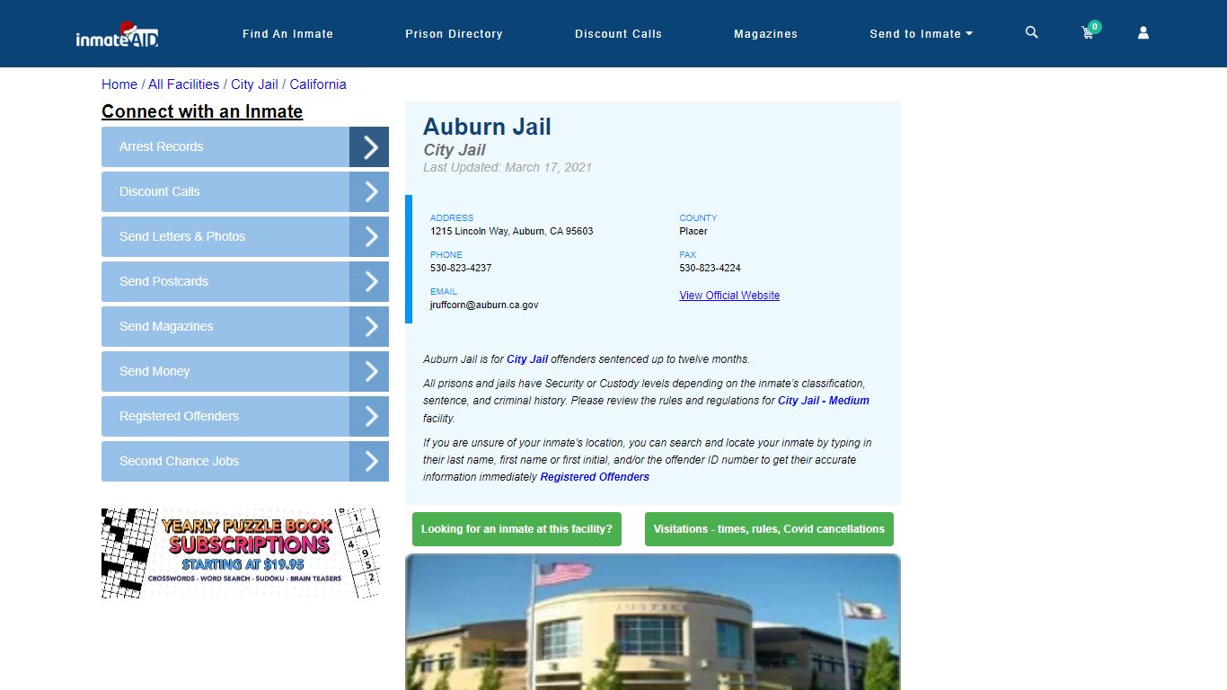 Auburn Jail | Inmate Locator