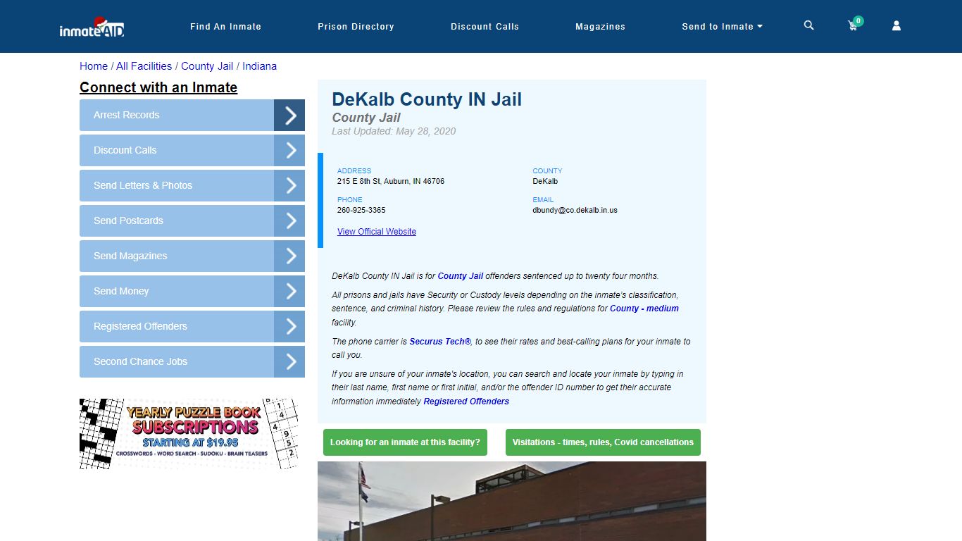 DeKalb County IN Jail - Inmate Locator - Auburn, IN